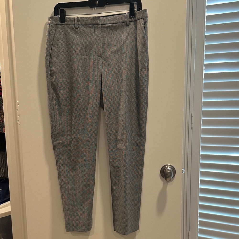 Theory black and white cropped slacks